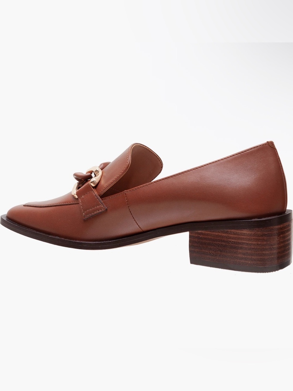 Linea Paolo - Chrystie Chain Block Heel Loafer Leather - Picture 7 of 8